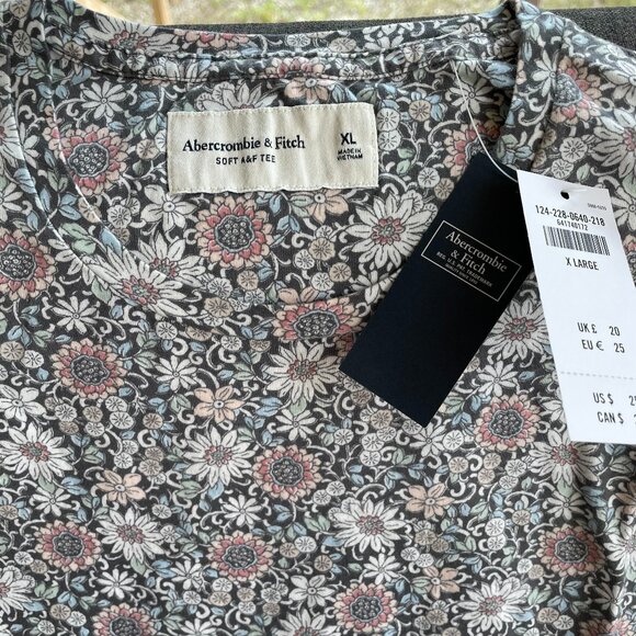 Abercrombie & Fitch A&F Soft Tee Floral T Shirt - size XL Brand new - NWT - Picture 6 of 7